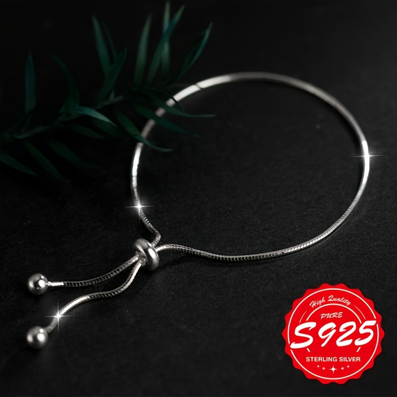 Women's S925 Retractable Bead Anklet — Fashionable Foot Accessory